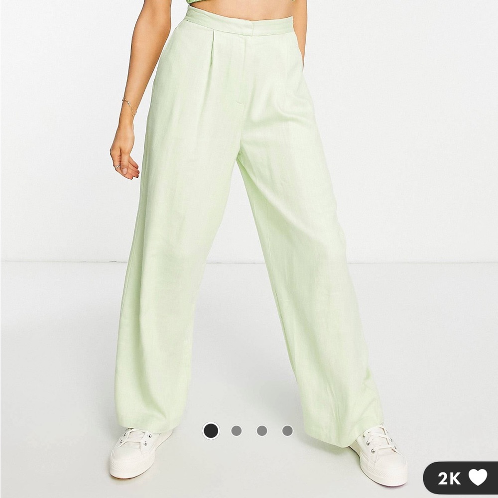 ASOS DESIGN Hourglass linen wide leg pant US 12